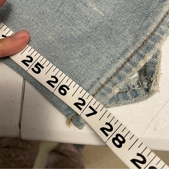 ABERCROMBIE & FITCH SIMONE HIGH RISE STRAIGHT JEANS, distressed crop sz 27/ 4 - Picture 8 of 8